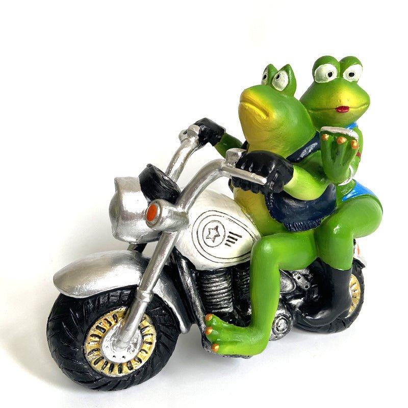 Frog Motorcycle Resin Craft Ornament